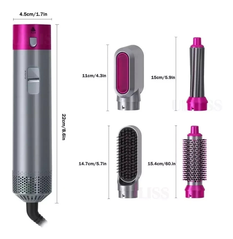 ✨ Cepillo Secador Eléctrico 5 en 1 Profesional – Alisa, Riza y Da Volumen Fácilmente ✨